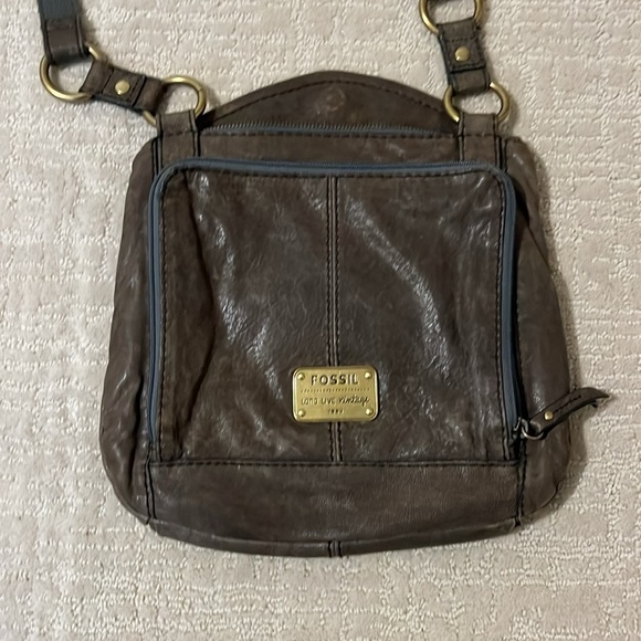 Fossil vintage gray Leather Crossbody Bag - Picture 3 of 5